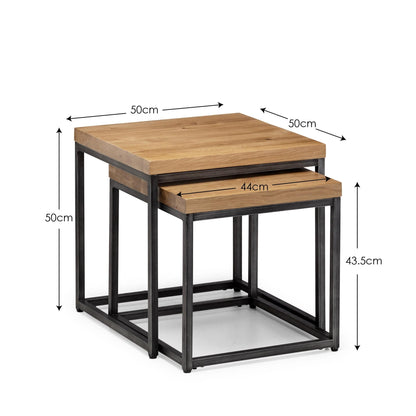 Julian Bowen Lamp Table Brooklyn Oak Nesting Lamp Tables Bed Kings