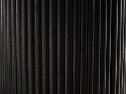 Julian Bowen Lamp Table Louis Fluted Side Table With Door - Black Bed Kings