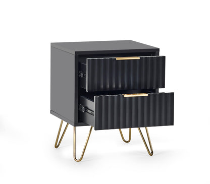 Julian Bowen Lamp Table Murano Lamp Table - Matt Black Bed Kings