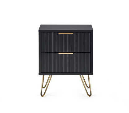 Julian Bowen Lamp Table Murano Lamp Table - Matt Black Bed Kings