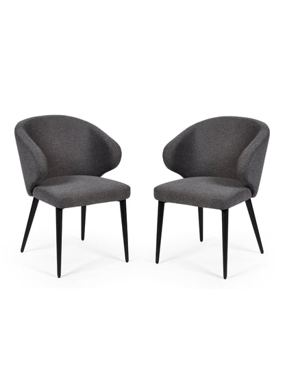 Marcus Mid Grey Fabric Dining Chairs (Set of 2)