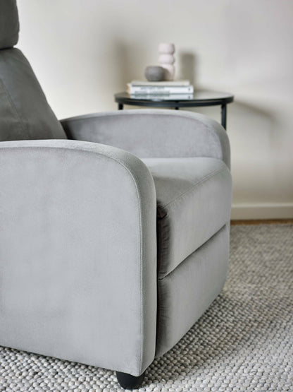 Vivo Grey Chenille Reclining Arm Chair