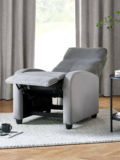 Vivo Grey Chenille Reclining Arm Chair