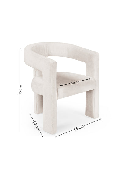 Elara Cream Chenille Upholstered  Chair