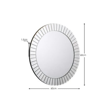 Julian Bowen Mirror Sonata Small Round Wall Mirror Bed Kings
