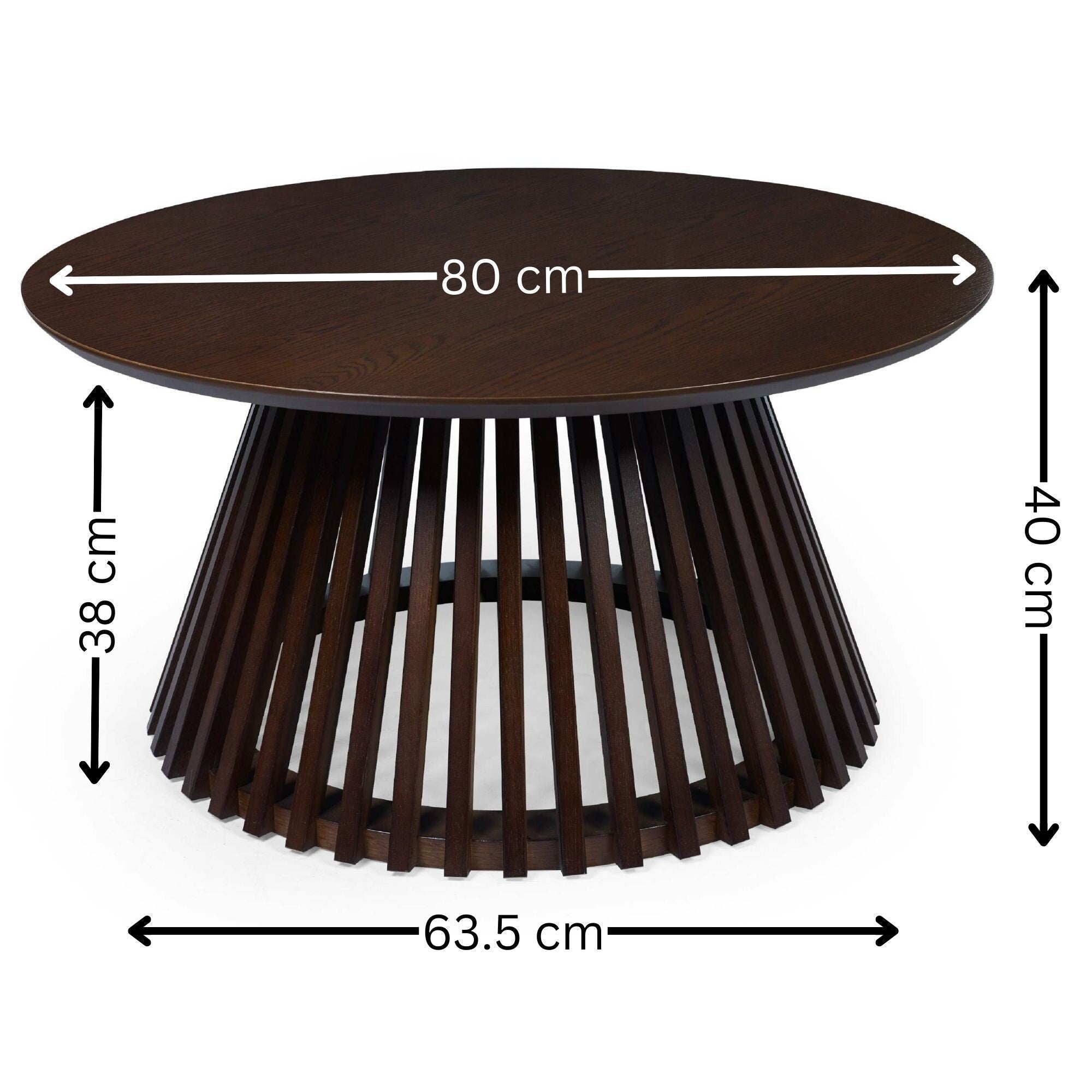 Ollie Dark Oak 80cm Round Coffee Table