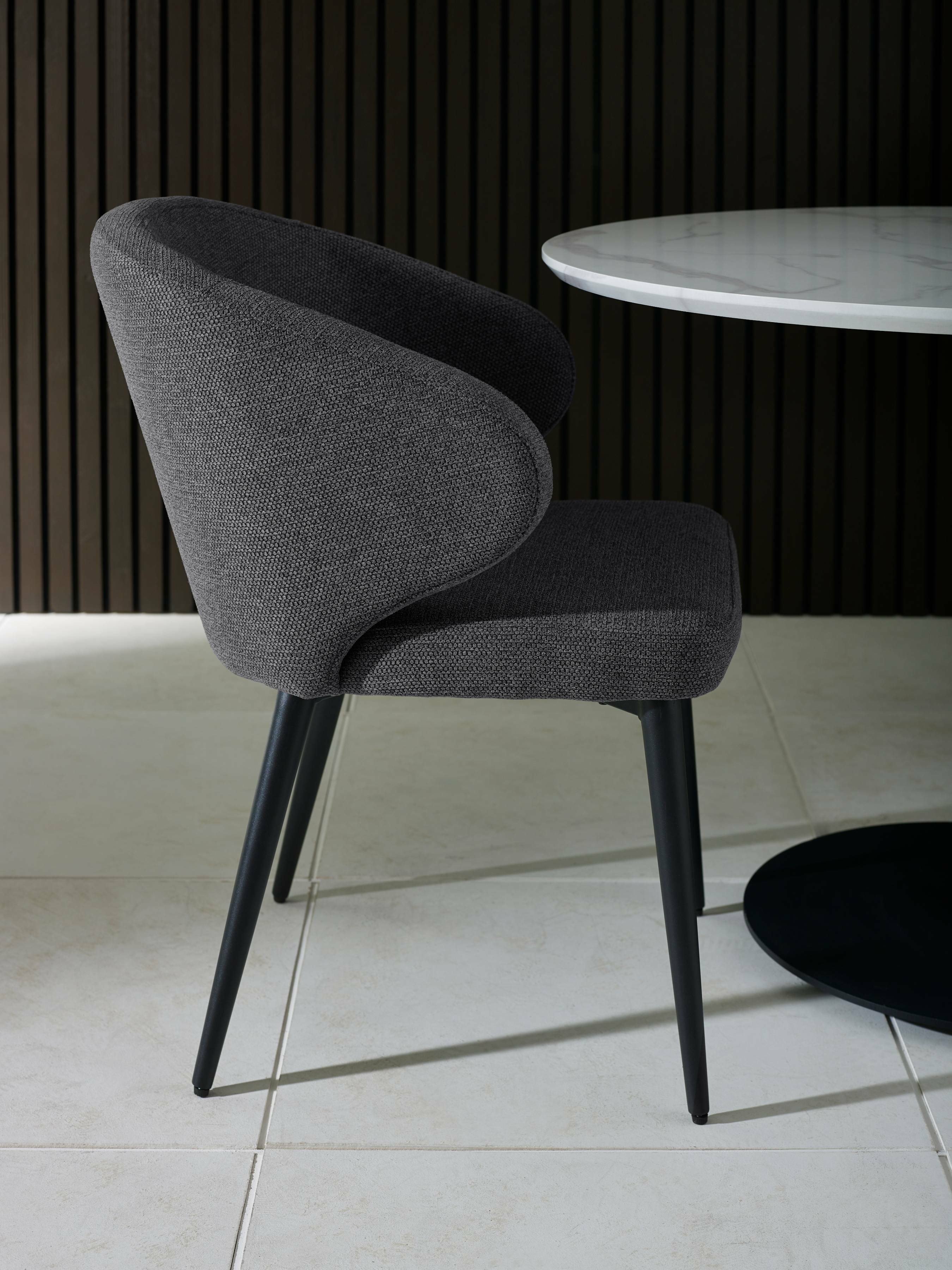 Marcus Mid Grey Fabric Dining Chairs (Set of 2)