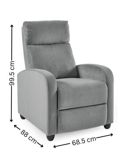 Vivo Grey Chenille Reclining Arm Chair