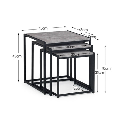 Julian Bowen Nest Of Tables Staten Concrete Nest Of 3 Tables Bed Kings