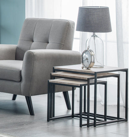 Julian Bowen Nest Of Tables Tribeca Nest Of 3 Tables - Sonoma Oak Bed Kings