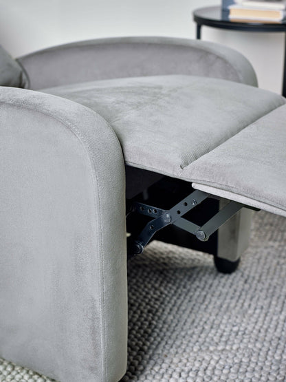 Vivo Grey Chenille Reclining Arm Chair
