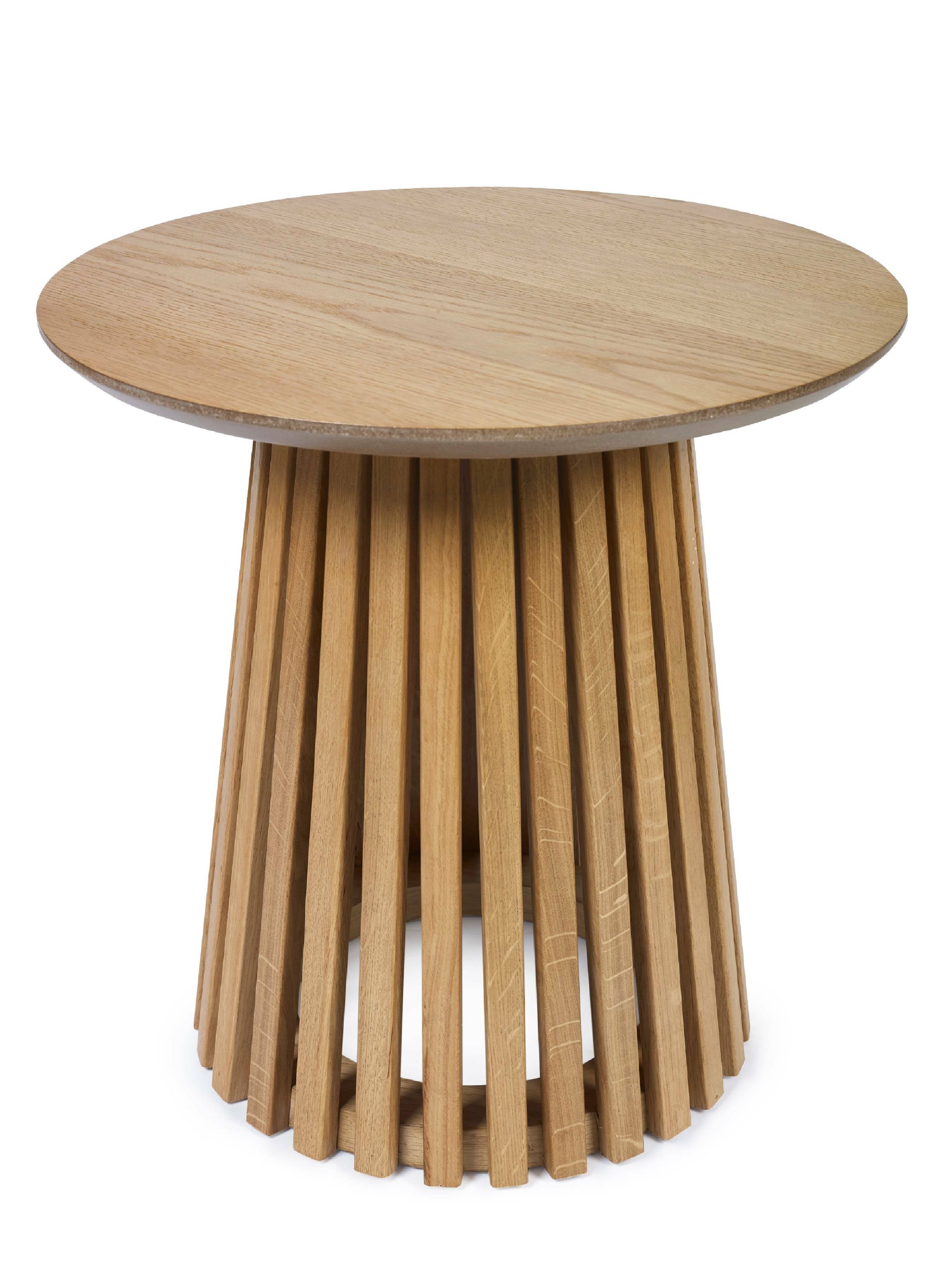 Ollie Natural Oak 45cm Round Lamp Table
