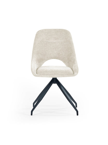 Jonah Cream Chenille Upholstered Dining Chairs (Set of 2)