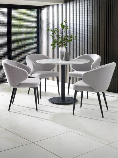 Luca 100cm Round Dining Table White