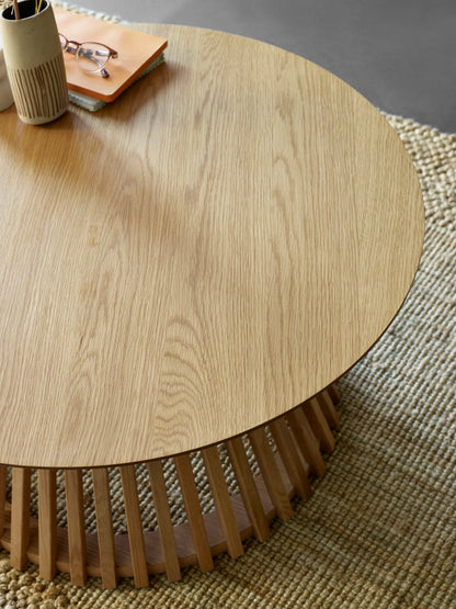 Ollie Natural Oak 80cm Round Coffee Table