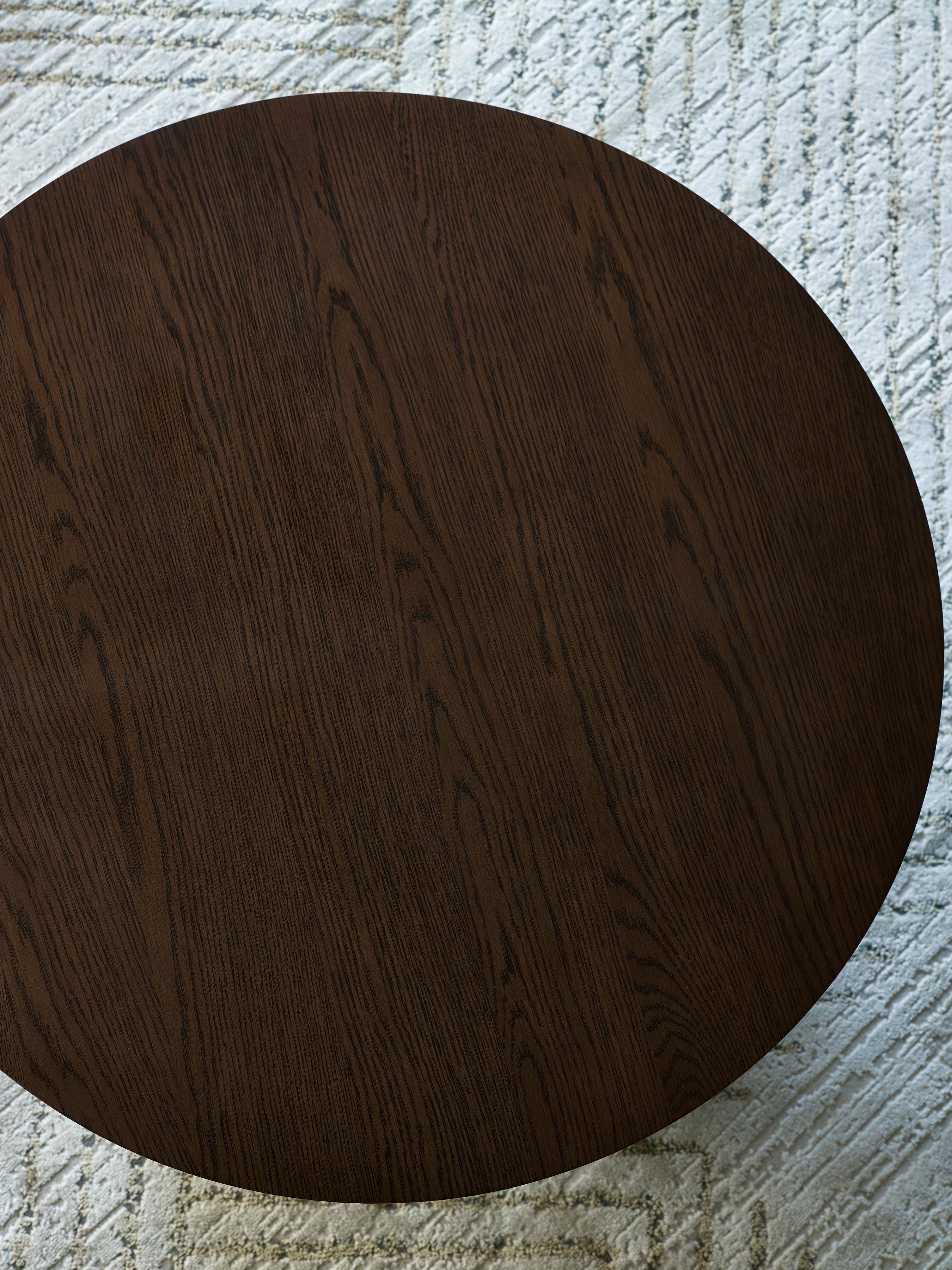 Ollie Dark Oak 80cm Round Coffee Table