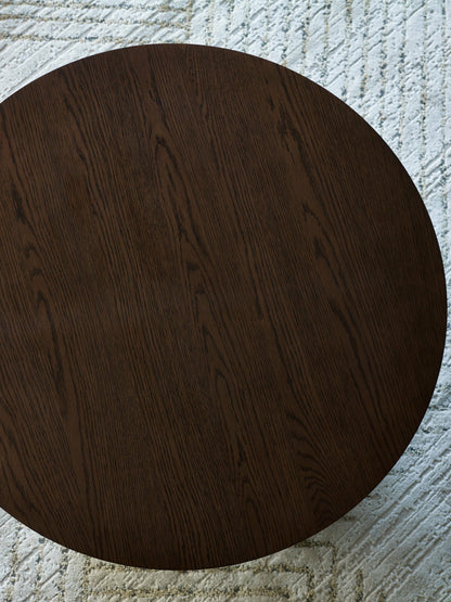 Ollie Dark Oak 80cm Round Coffee Table