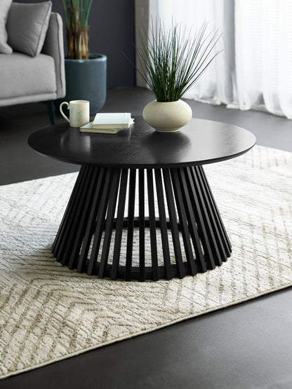 Ollie Black 80cm Round Coffee Table