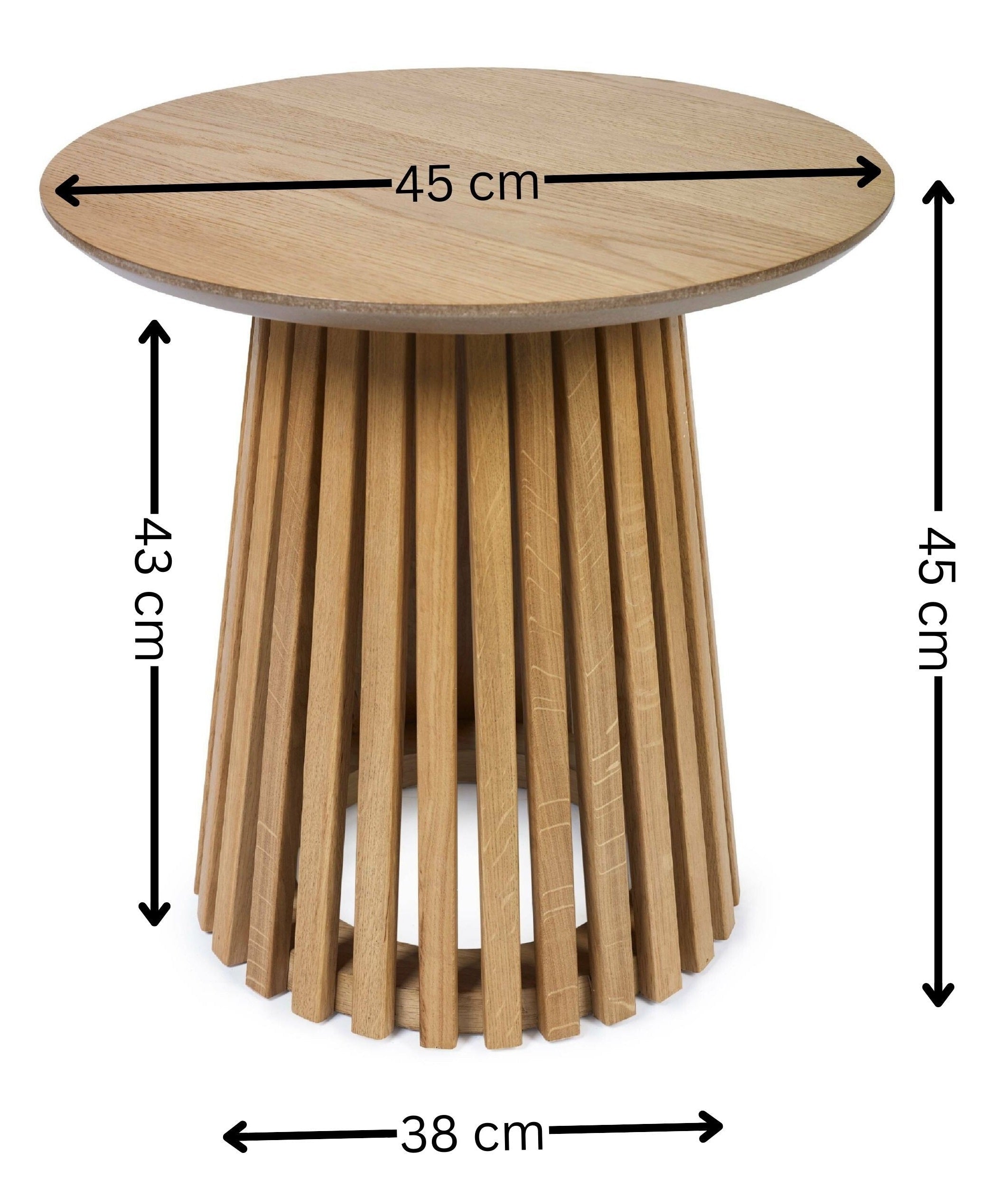 Ollie Natural Oak 45cm Round Lamp Table