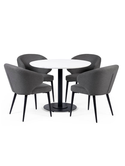 Marcus Mid Grey Fabric Dining Chairs (Set of 2)