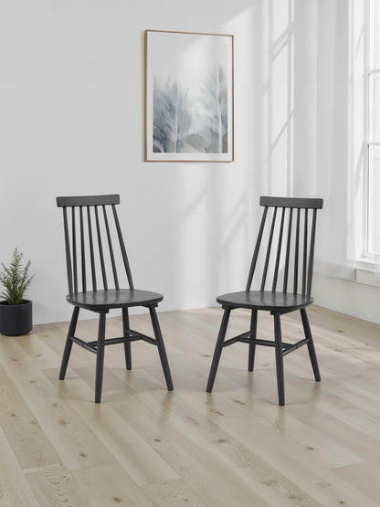 Alassio Spindle Back Dining Chairs - Black (Set of 2)