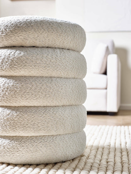 Hailey Ivory Boucle Upholstered 40cm Storage Stool