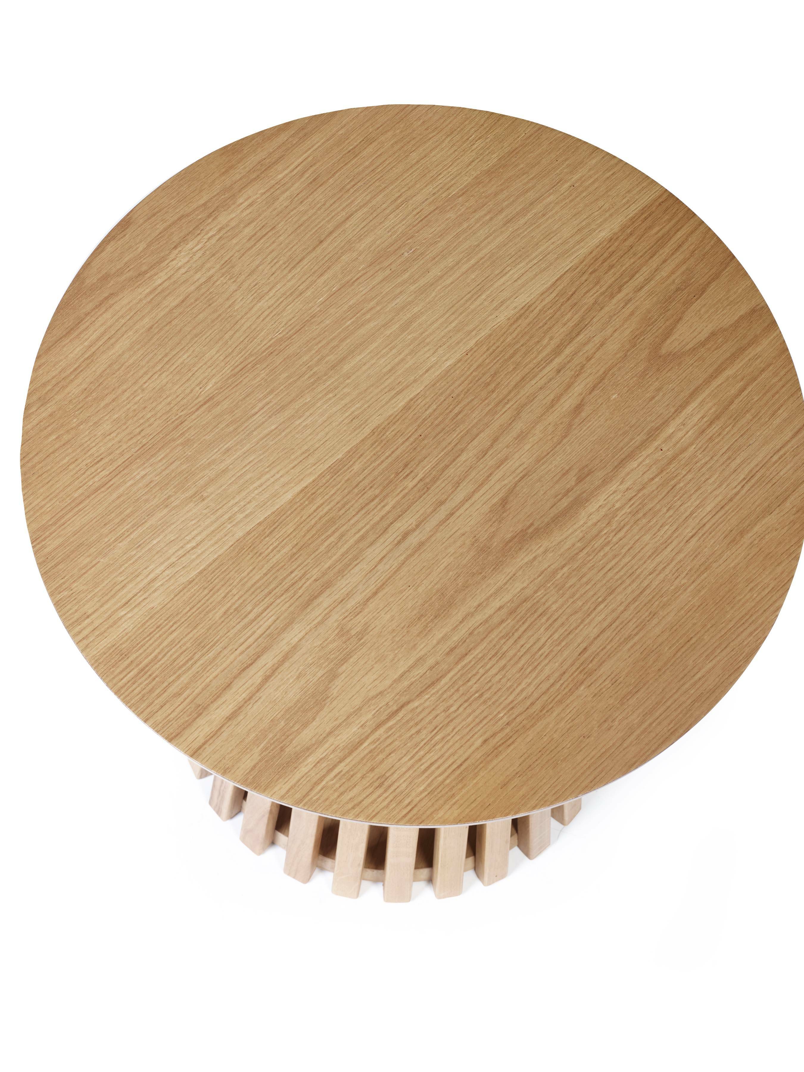 Ollie Natural Oak 45cm Round Lamp Table