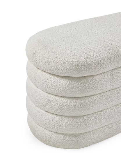 Hailey Ivory Boucle Upholstered Ottoman Storage Bench