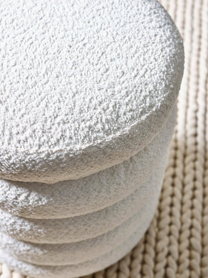 Hailey Ivory Boucle Upholstered 40cm Storage Stool