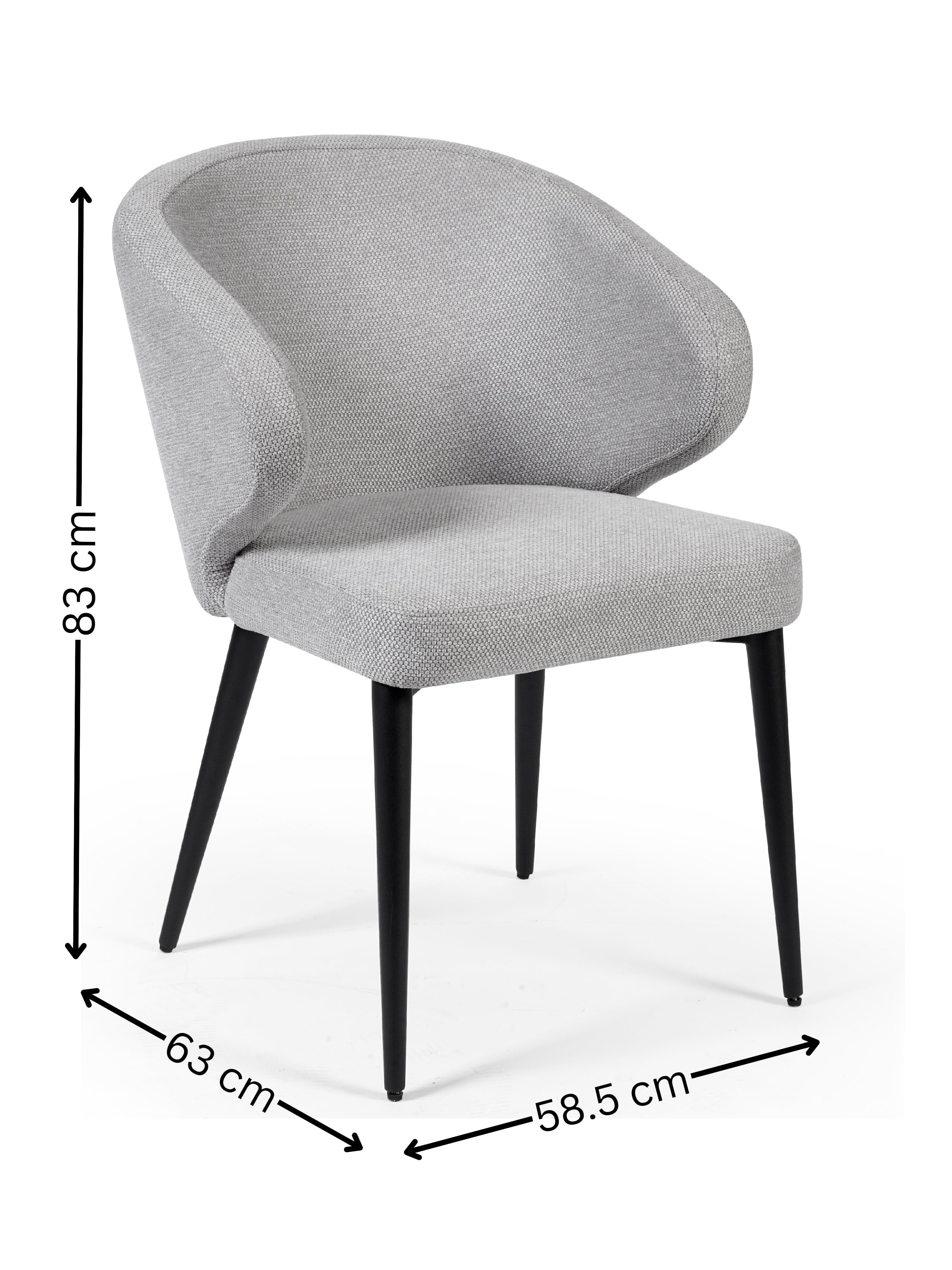 Marcus Light Grey Fabric Dining Chairs (Set of 2)