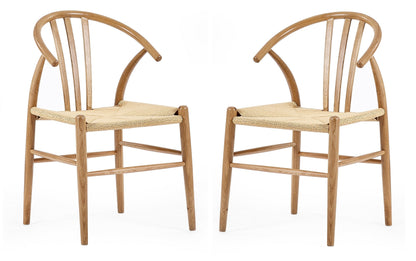 Symi Natural Oak Dining Chairs (Set of 2)