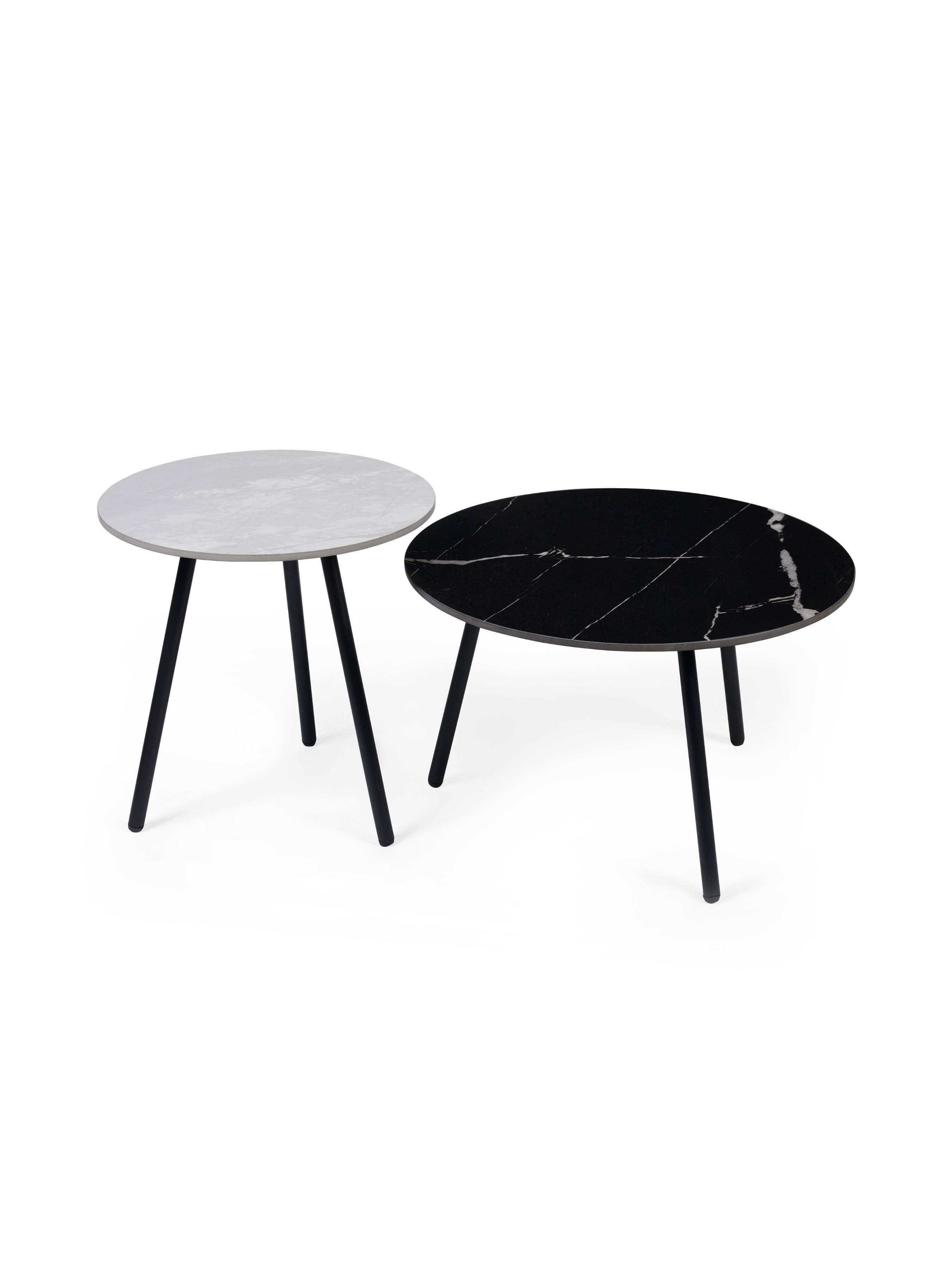 Casper Set of Side Tables Grey and Black