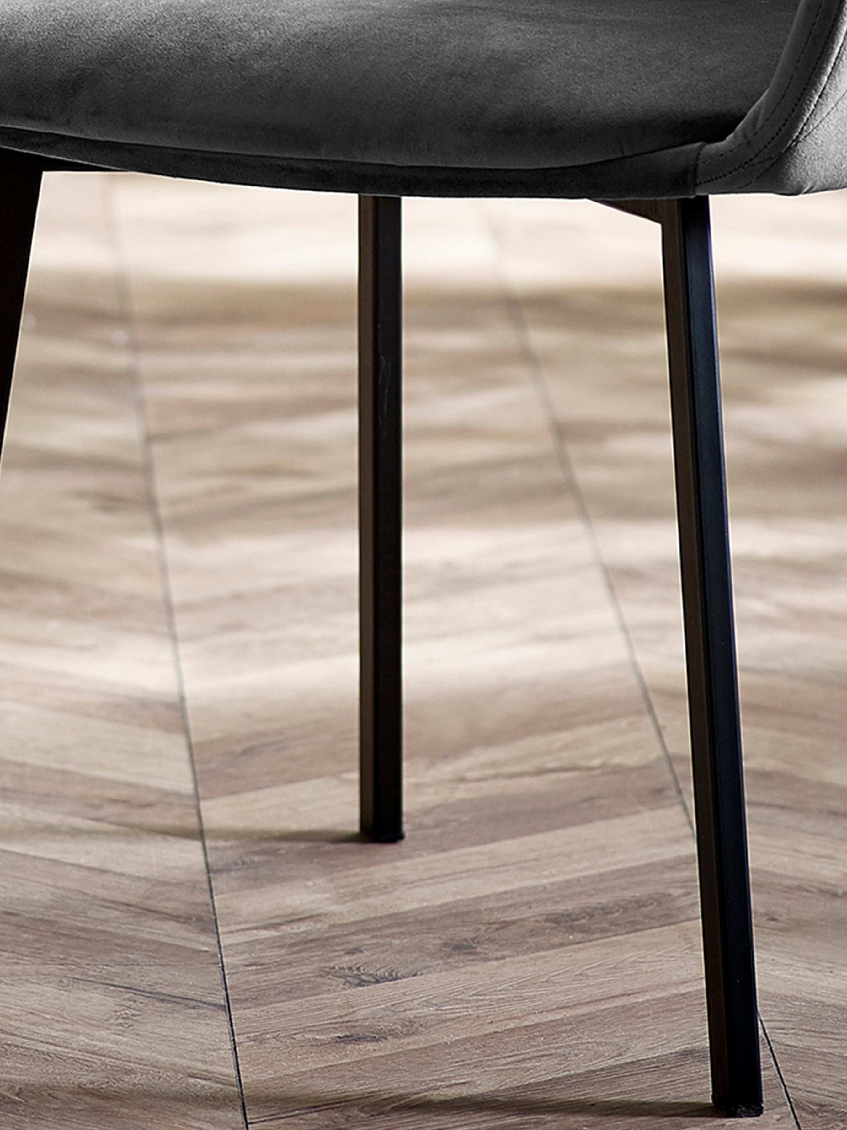 Lima Grey Velvet Dining Chairs (Set of 2)