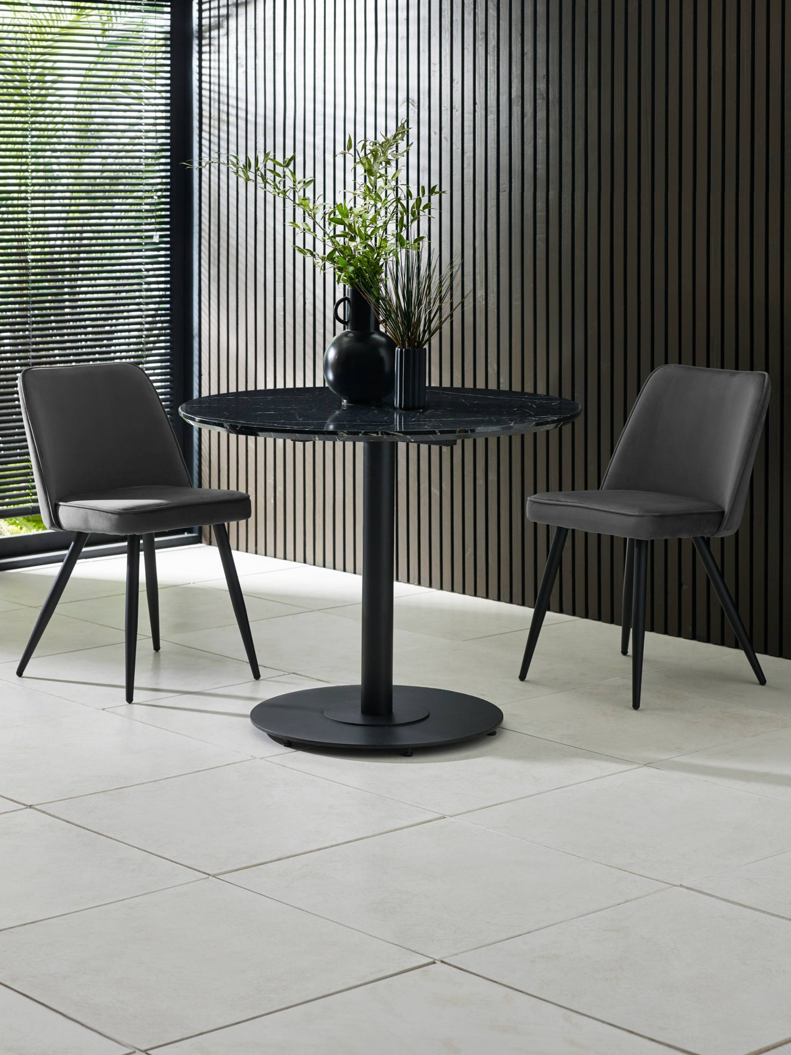 Luca 80cm Round Dining Table Black