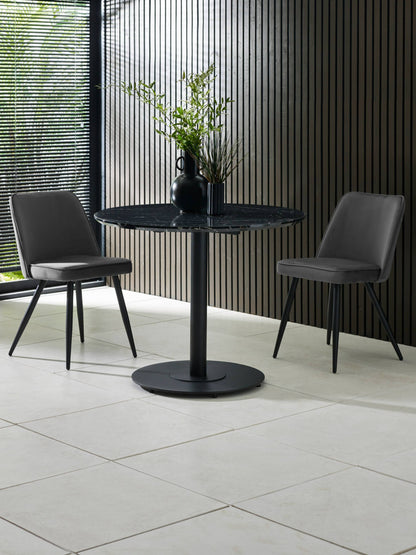 Luca 80cm Round Dining Table Black