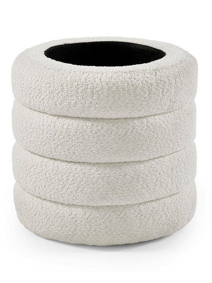 Hailey Ivory Boucle Upholstered 40cm Storage Stool