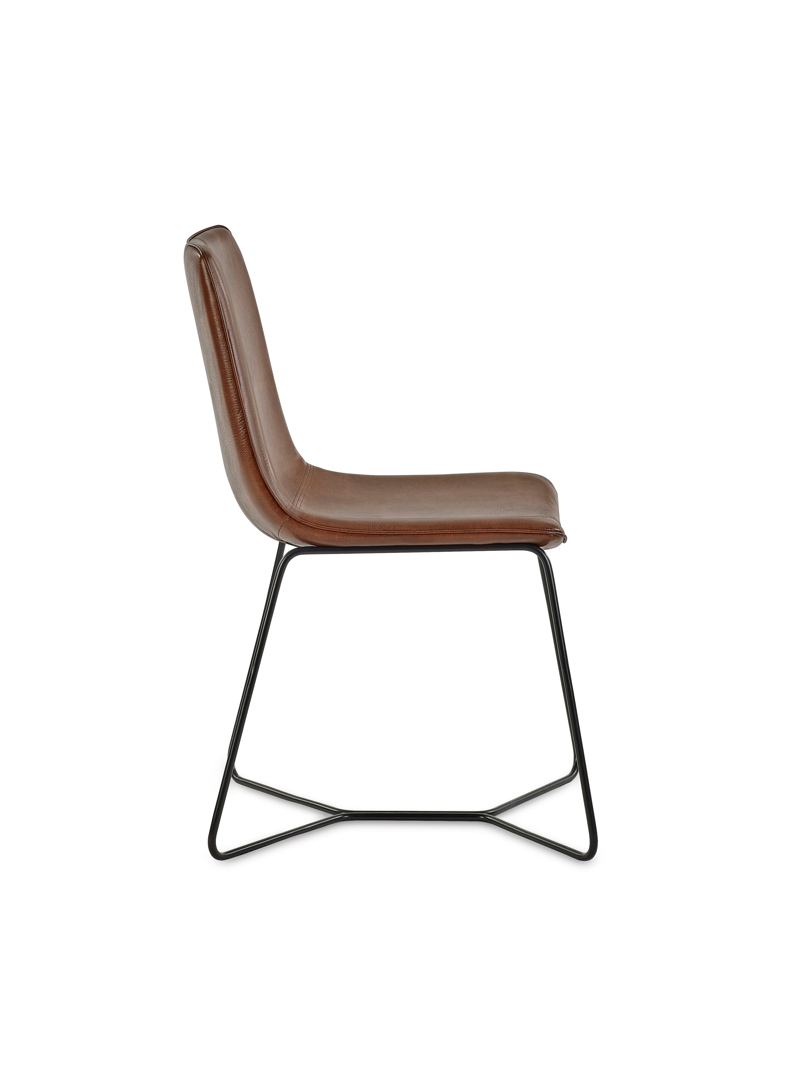 Joren Tan Brown PU Leather Dining Chairs (Set of 2)