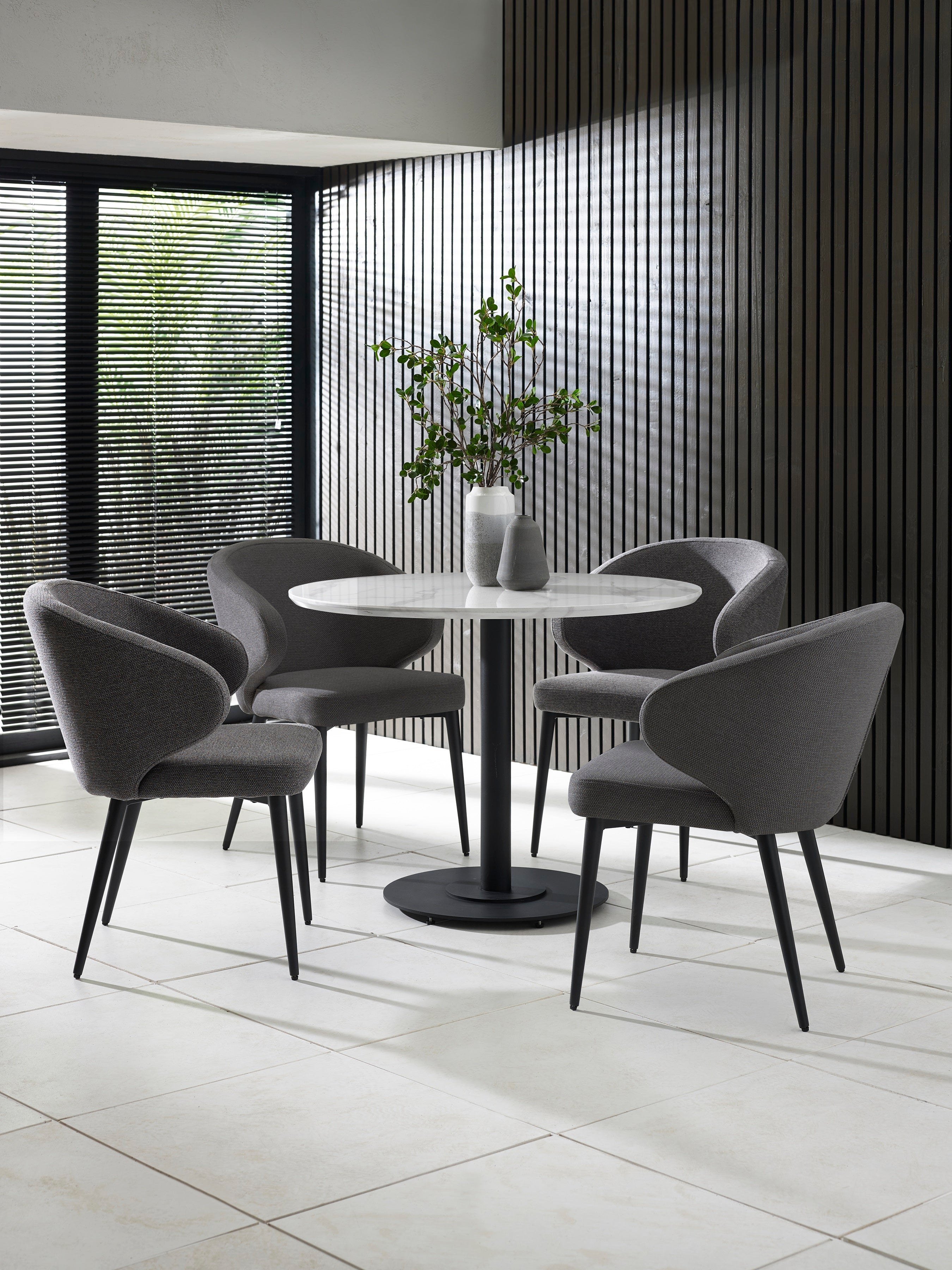 Marcus Mid Grey Fabric Dining Chairs (Set of 2)