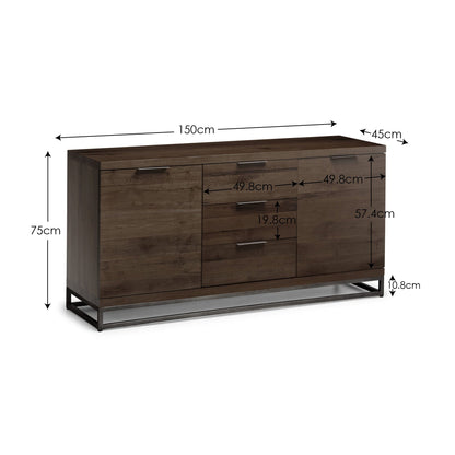 Julian Bowen Sideboard Brooklyn Sideboard - Dark Oak Bed Kings