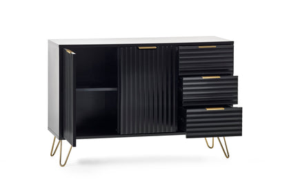 Julian Bowen Sideboard Murano Large Sideboard - Matt Black Bed Kings
