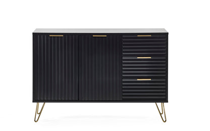 Julian Bowen Sideboard Murano Large Sideboard - Matt Black Bed Kings