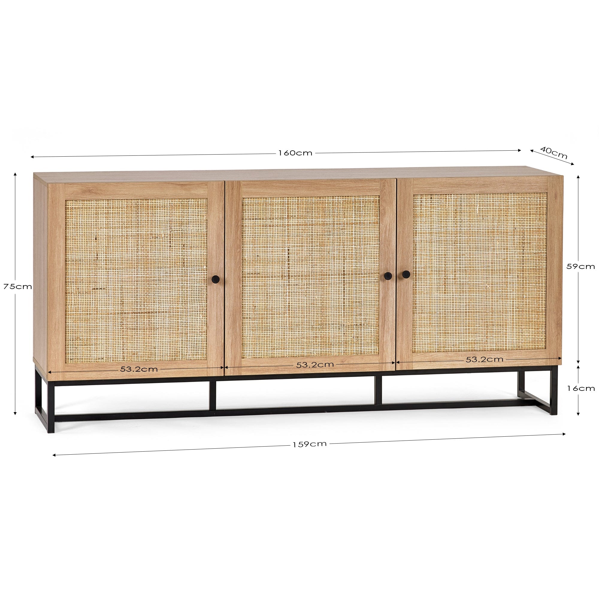 Julian Bowen Sideboard Padstow Sideboard - Oak Bed Kings