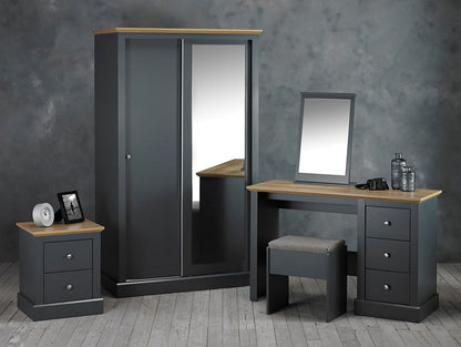 LPD Sliding Wardrobe Devon 2 Door Sliding Wardrobe Charcoal Bed Kings