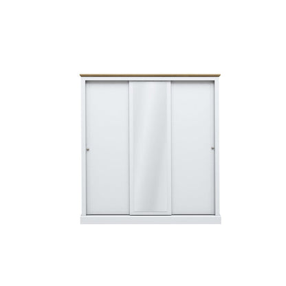 LPD Sliding Wardrobe Devon 3 Door Sliding Wardrobe White Bed Kings