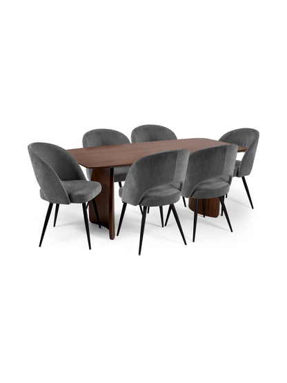 Artemis Curved Leg Walnut Dining Table