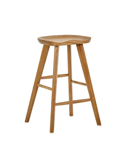 Mulu Natural Solid Oak Bar Stool