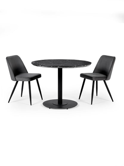 Luca 80cm Round Dining Table Black