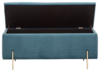 GFW Storage Ottoman Mystica Ottoman Storage Bench Teal Bed Kings