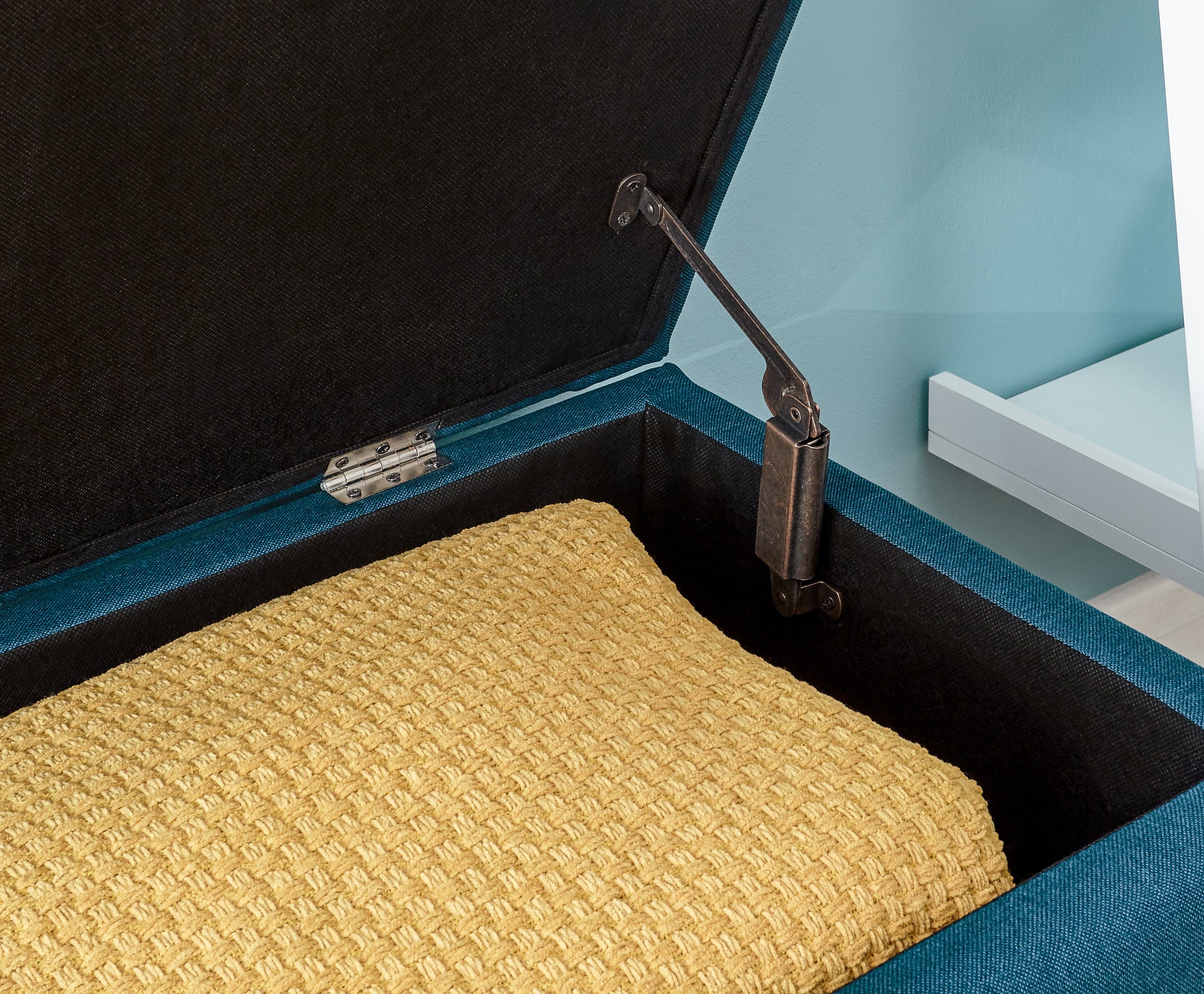 GFW Storage Ottoman Secreto Ottoman Teal Bed Kings