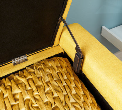 GFW Storage Ottoman Verona Ottoman Bench Mustard Fabric Bed Kings